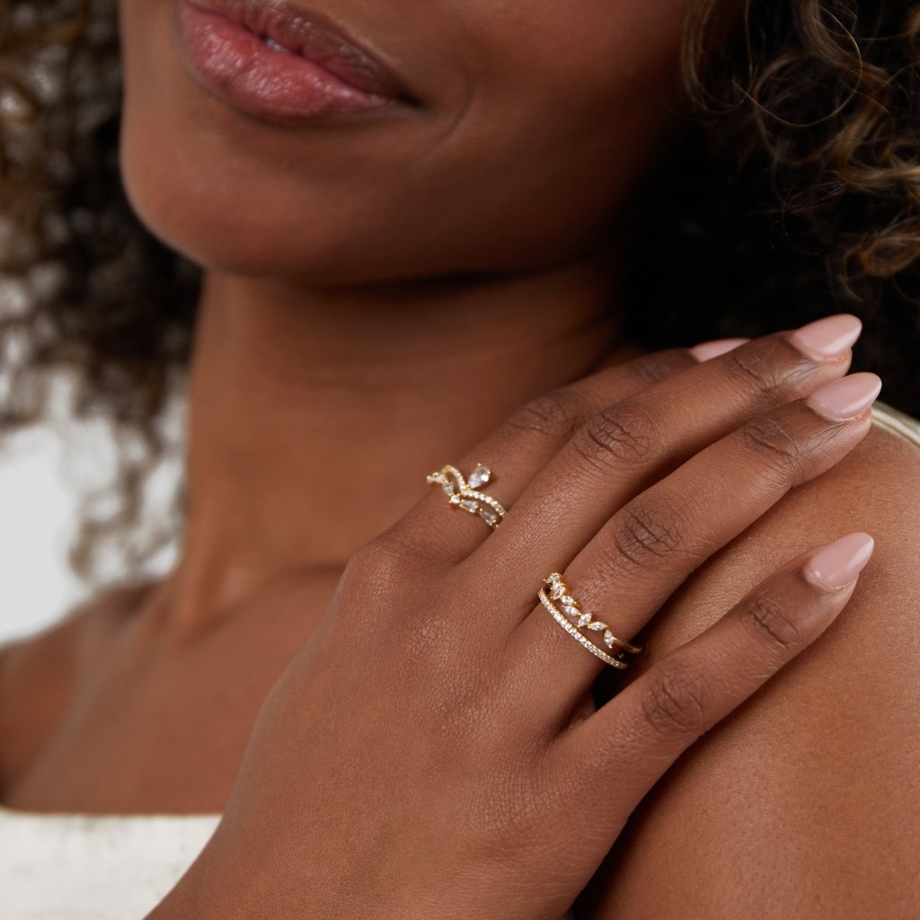 Verfijnde zirkonia ring met een subtiele glans