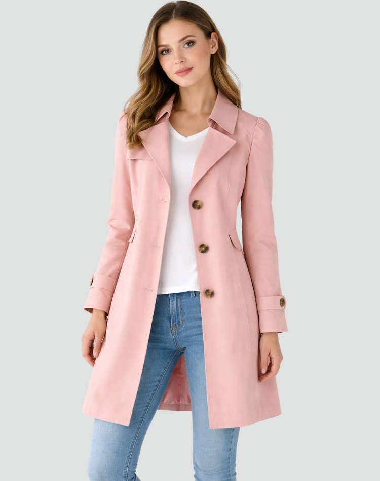 Trenchcoat Dames Slim Fit Lichtgewicht Klassiek Kraag met Revers