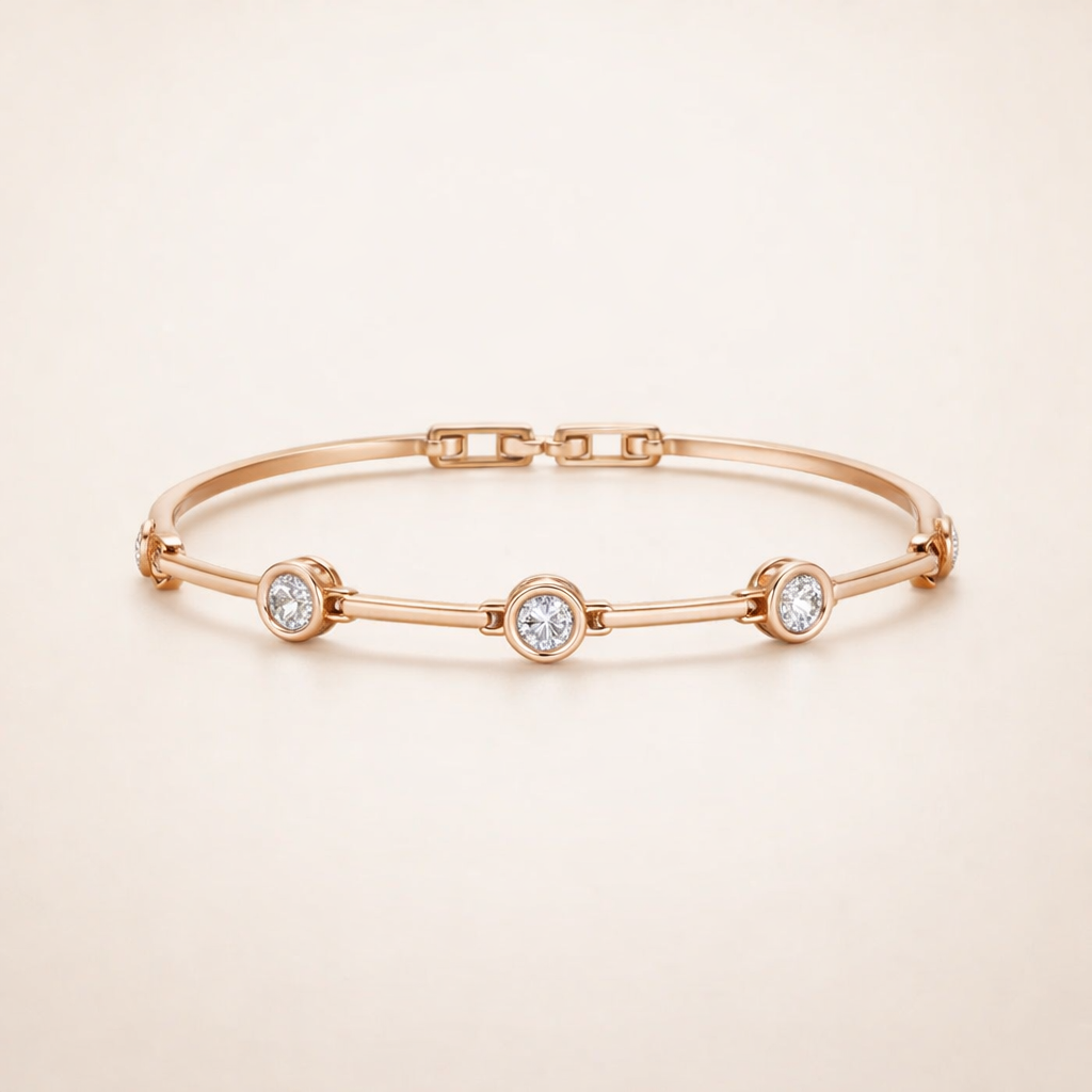 Elara Zirkonia Armband – Goudkleurige Elegantie