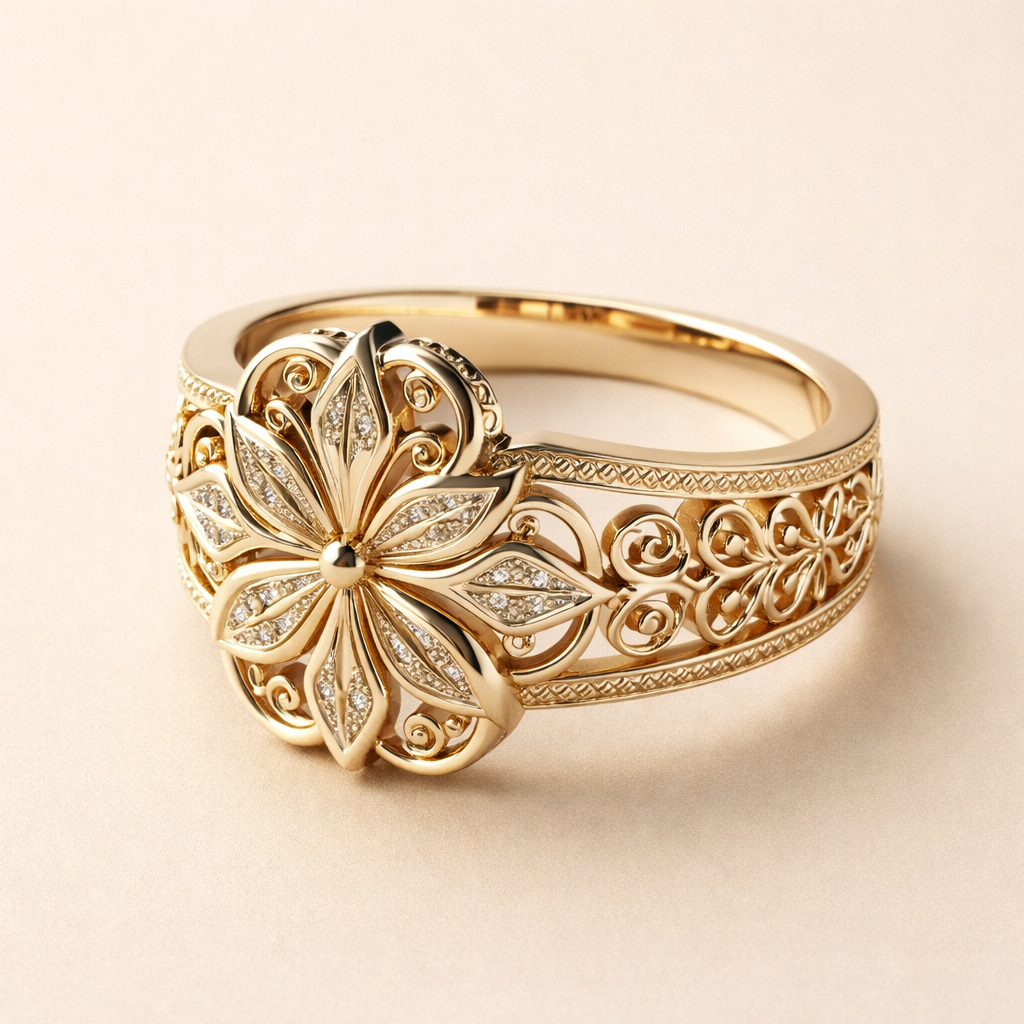 Exotische Bloemige Zirkonia Ring