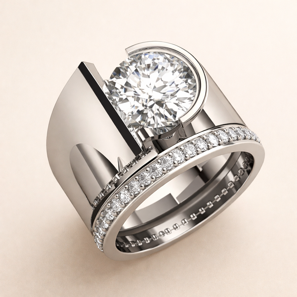 Stralende zilveren ring met zirkonia