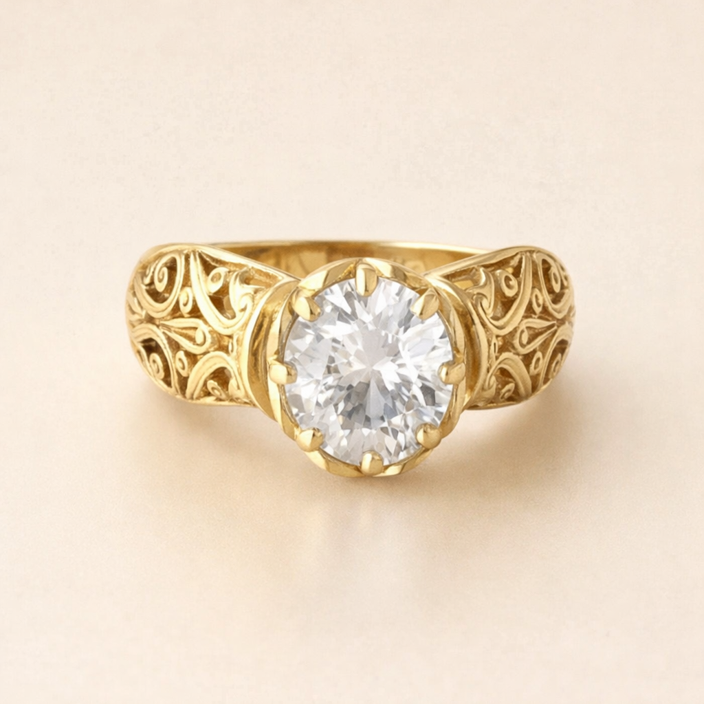 Elegante witte zirkonia ring