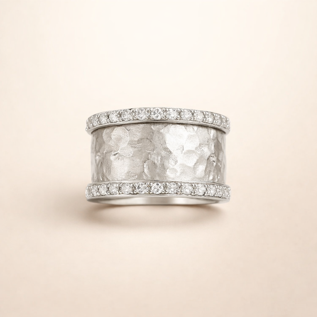 Vintage hoop zirconia ring