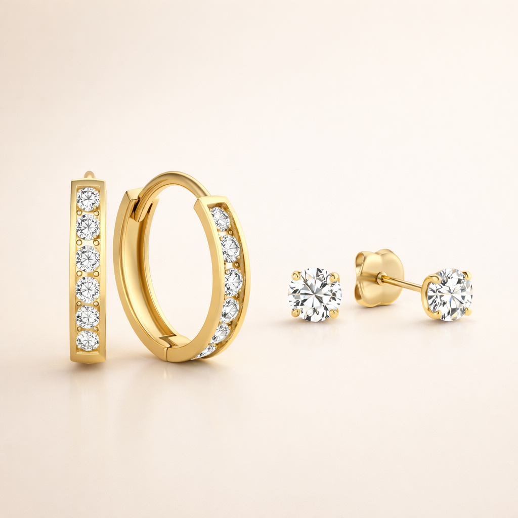 Gouden oorbellen set