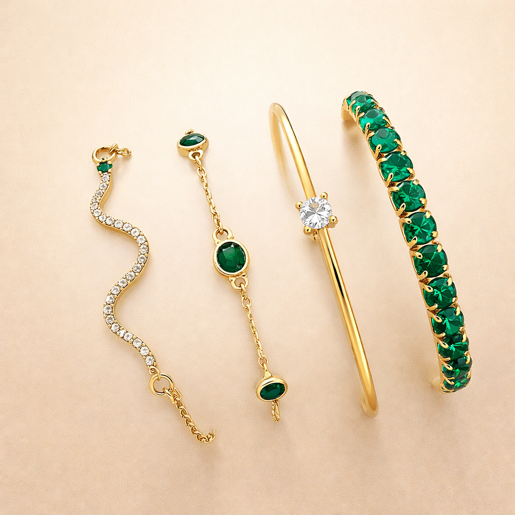 Elegante gouden armband set met verfijnde details