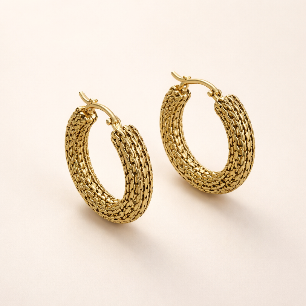 Elegante gouden Tide hoops oorbellen