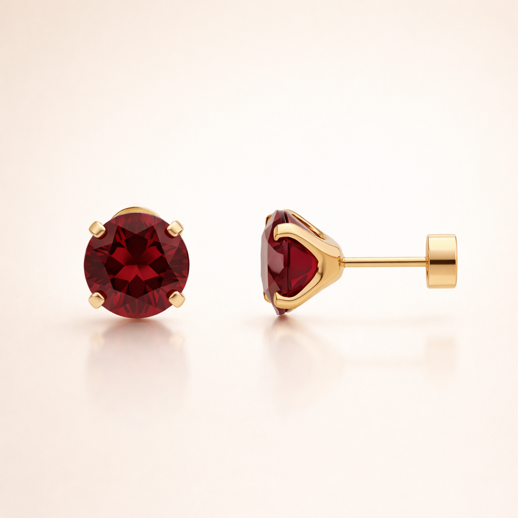 Elegante gouden oorbellen met ronde zirkonia