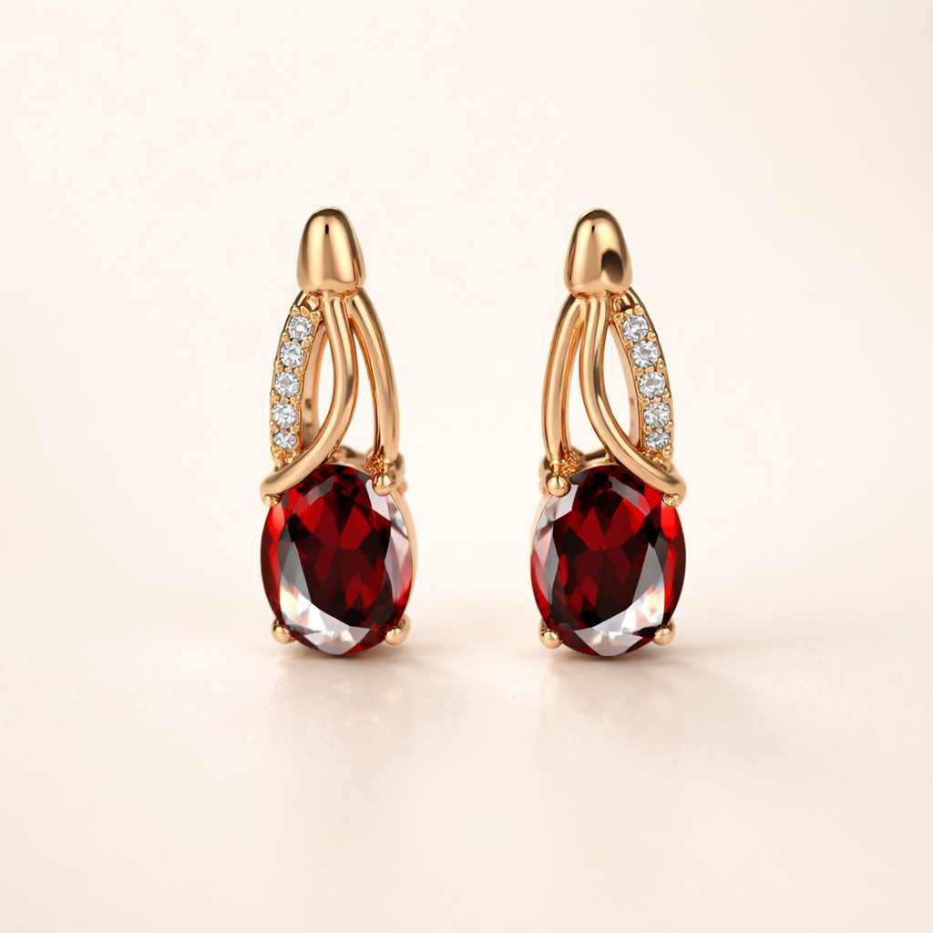 Elegante gouden oorbellen met zirkonia stenen