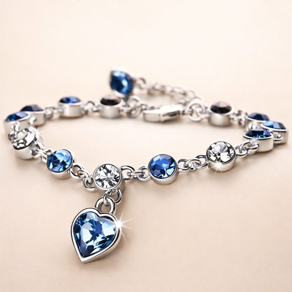 Zachte glans armband van wit goud met hartje
