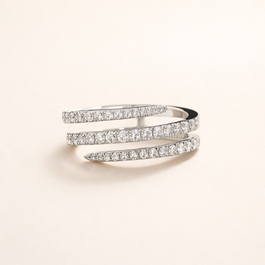 Elegante ring van wit goud met verfijnd ontwerp