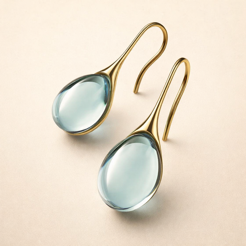 Elegante oorbellen van goud met sprankelende kristallen