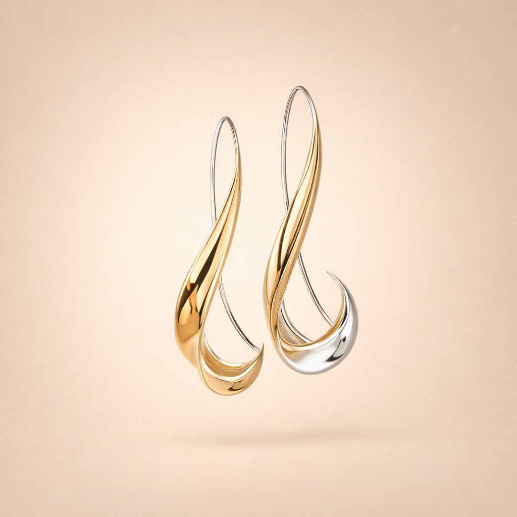 Elegante gouden oorbel met vintage uitstraling