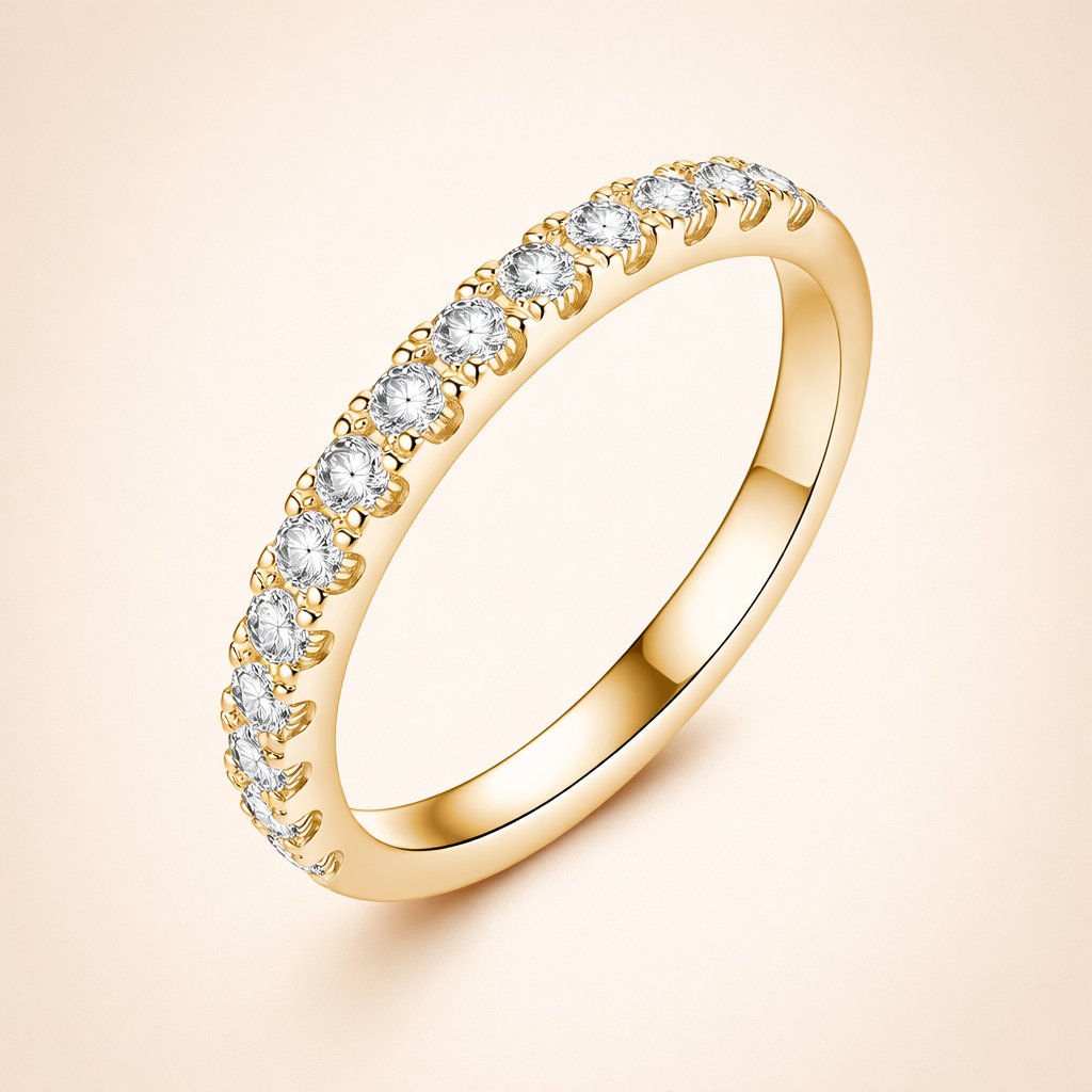 Verfijnde gouden ring met moissanite