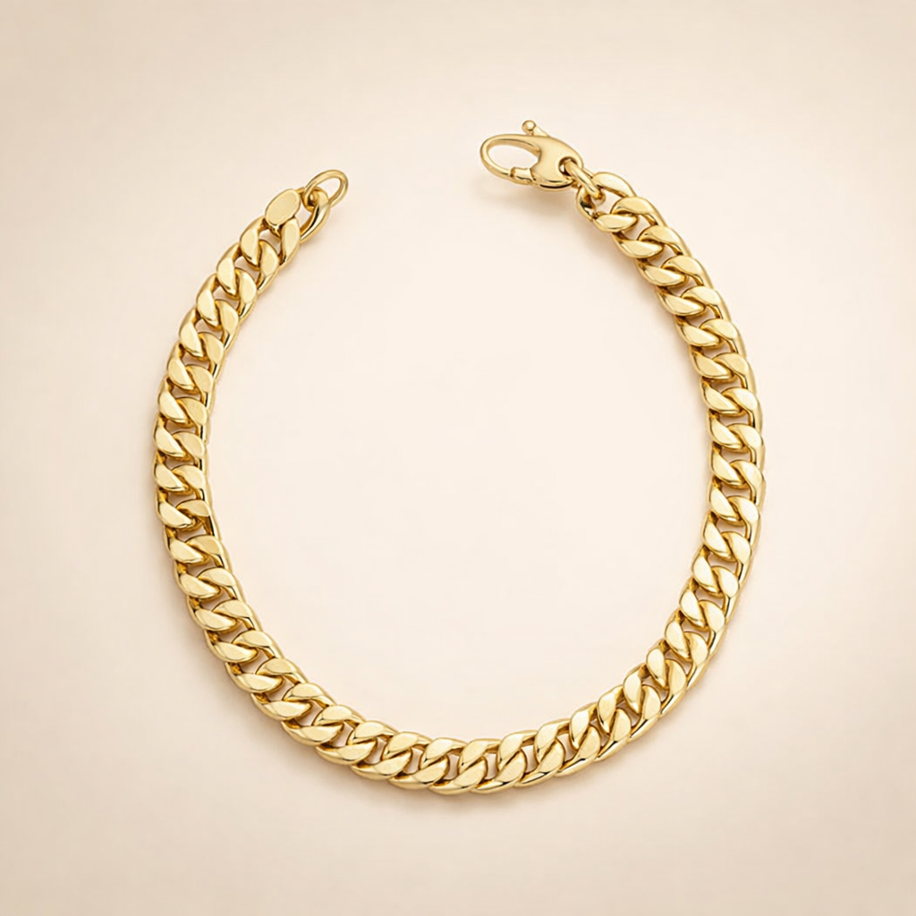 Elegante gouden Cubaanse armband met verfijnde schakels
