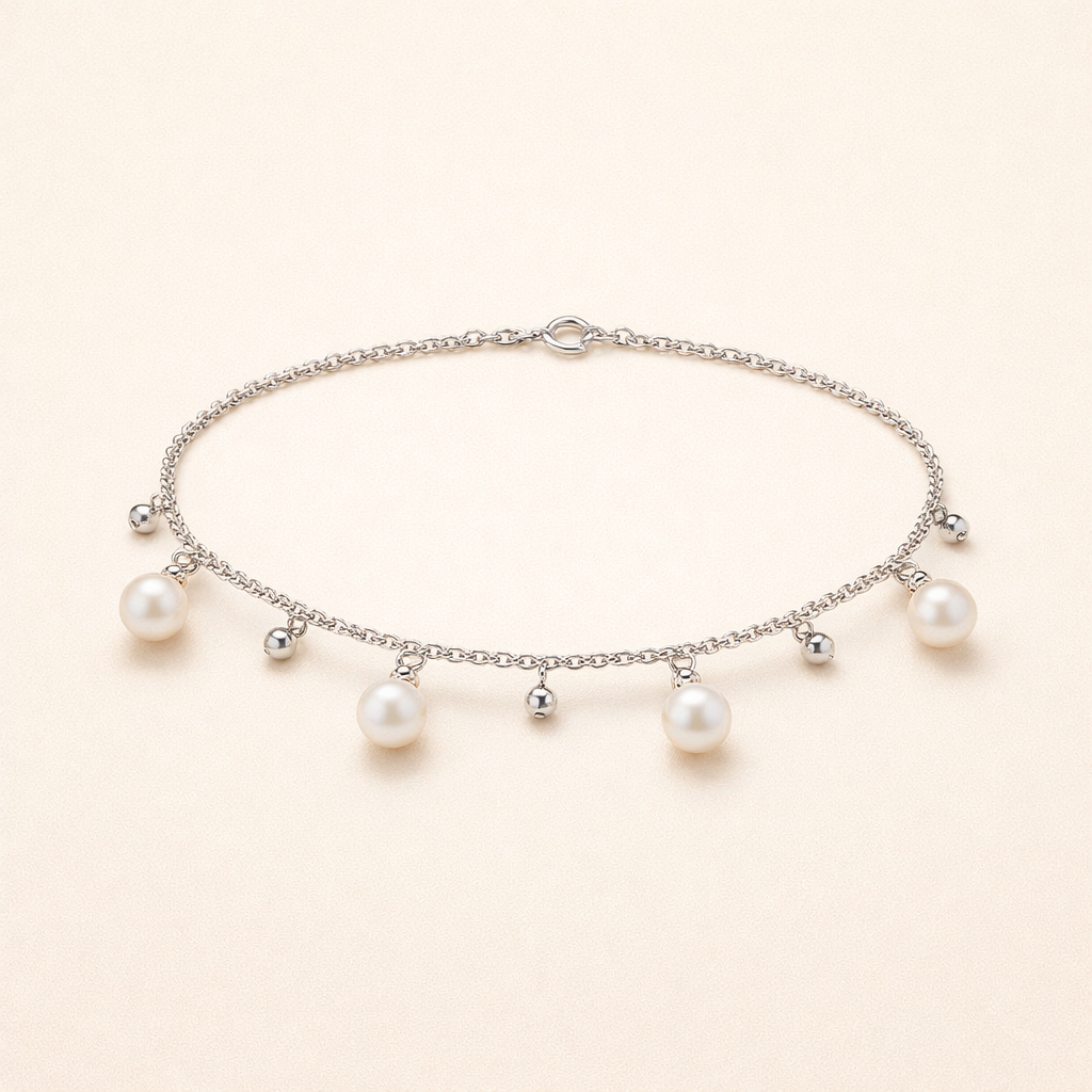 Zilveren armband met elegante parel en subtiele details