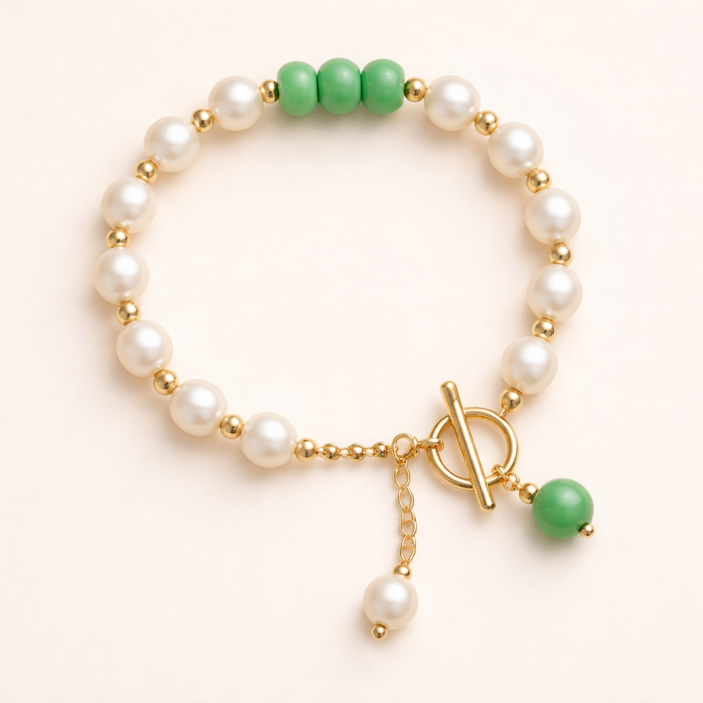 Zachte zeeparel armband met verfijnde details