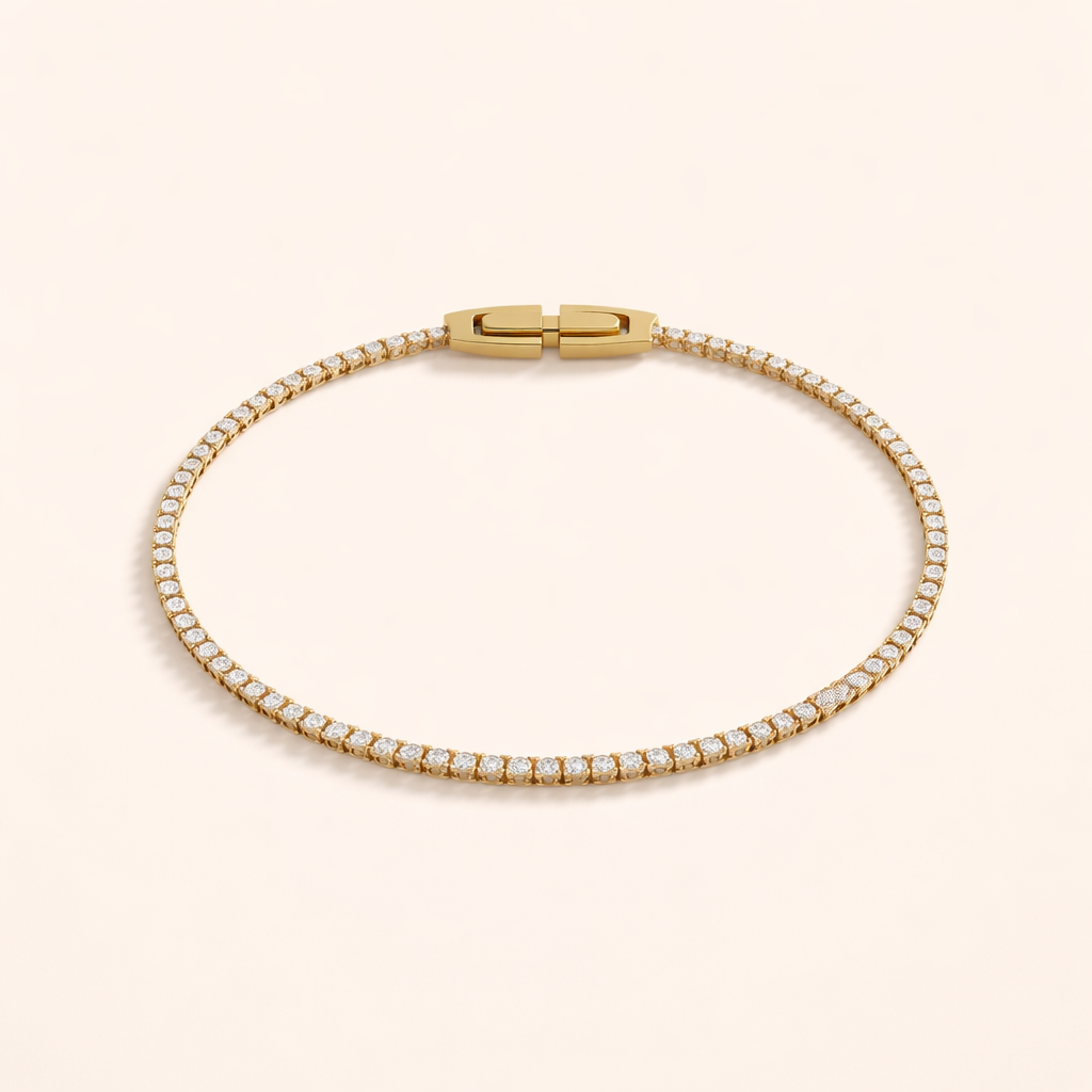 Elegante gouden armband met sprankelende kristallen