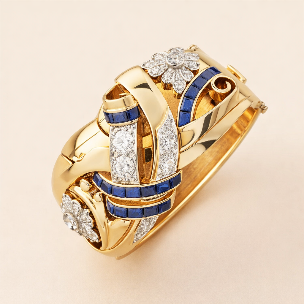 Elegante gouden ring met blauwe zirkonia