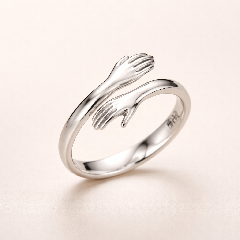 Verfijnde zilveren ring met verstelbare band