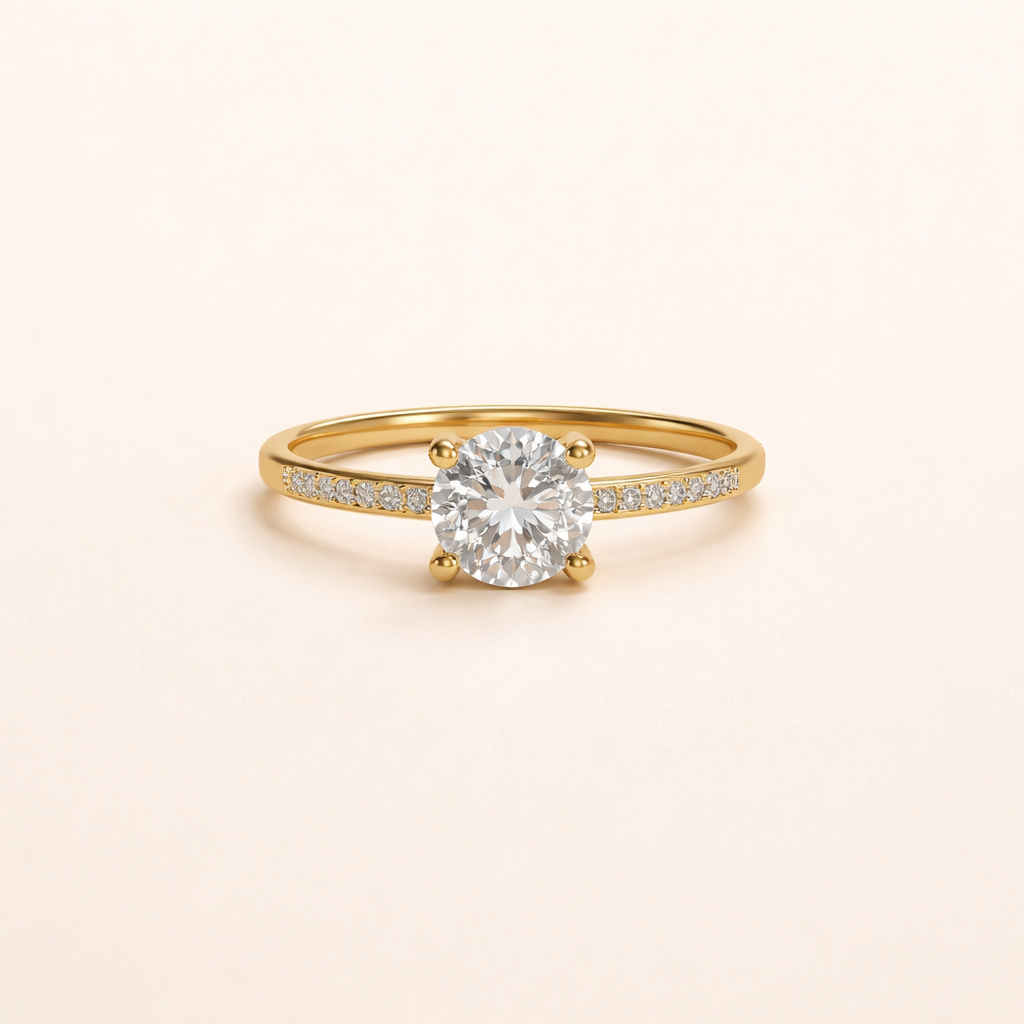 Elegante ring met kristallen in goud en zilver