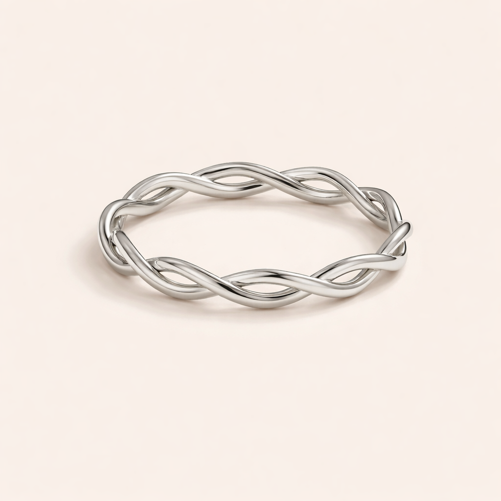 Eindeloze zilveren draai-ring