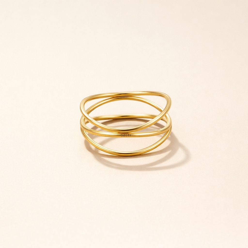Verfijnde gouden ring met eindeloze lus