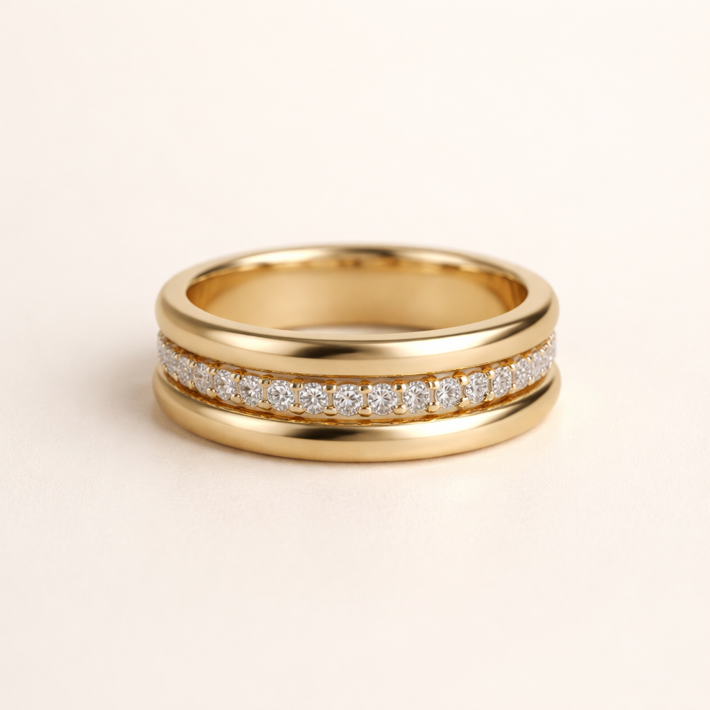 Elegante zirkonia ring met verfijnde omlijsting