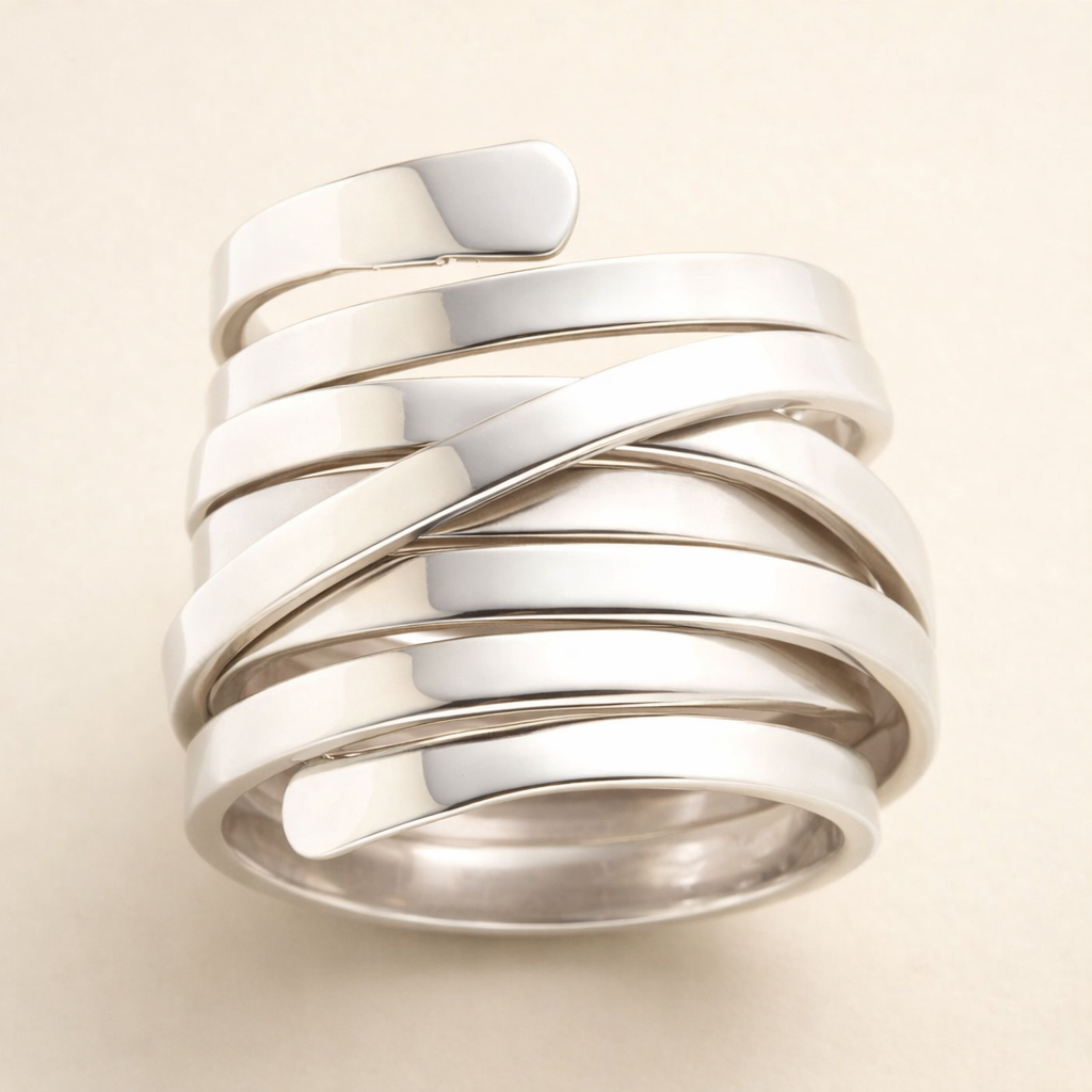 Verfijnde zilveren ring met vintage uitstraling