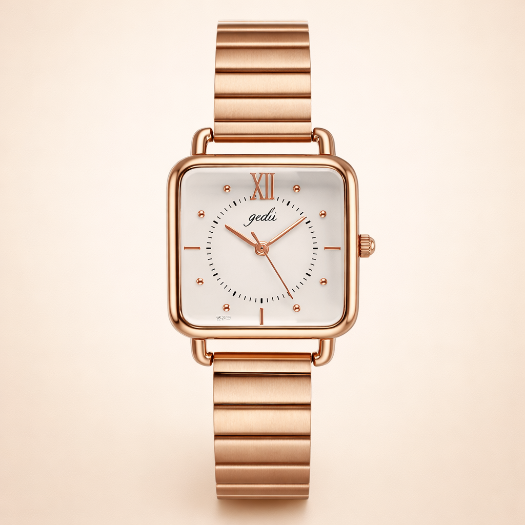 Elegante roségouden horloge