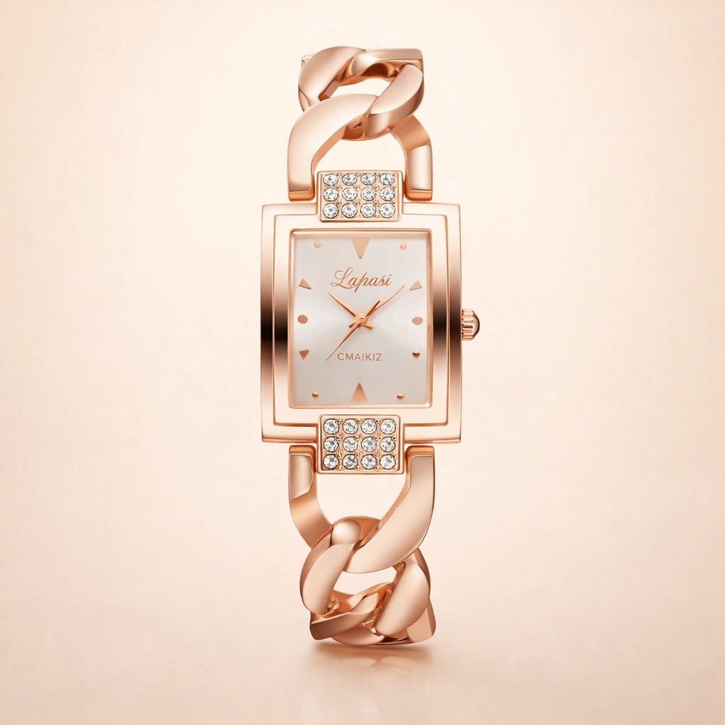 Elegante zilveren horloge met subtiele parel