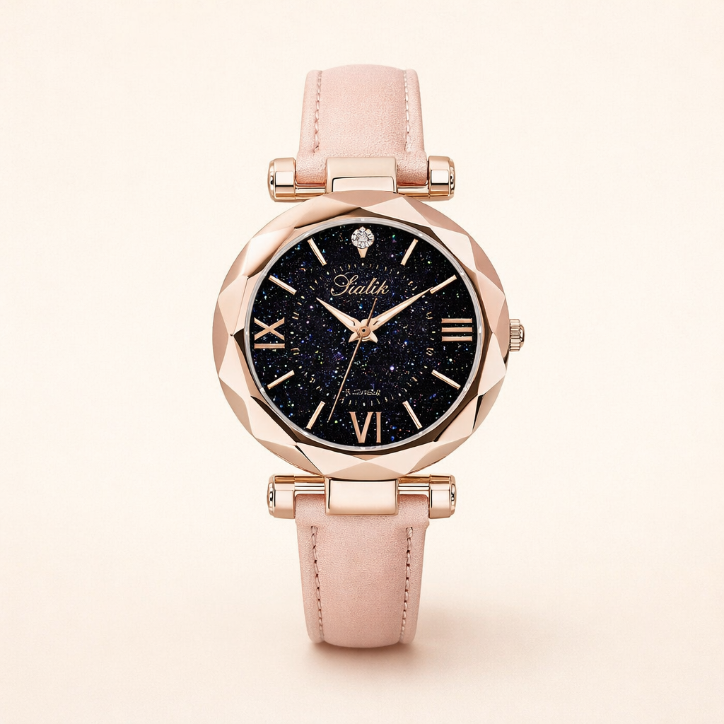 Trendy roségouden horloge