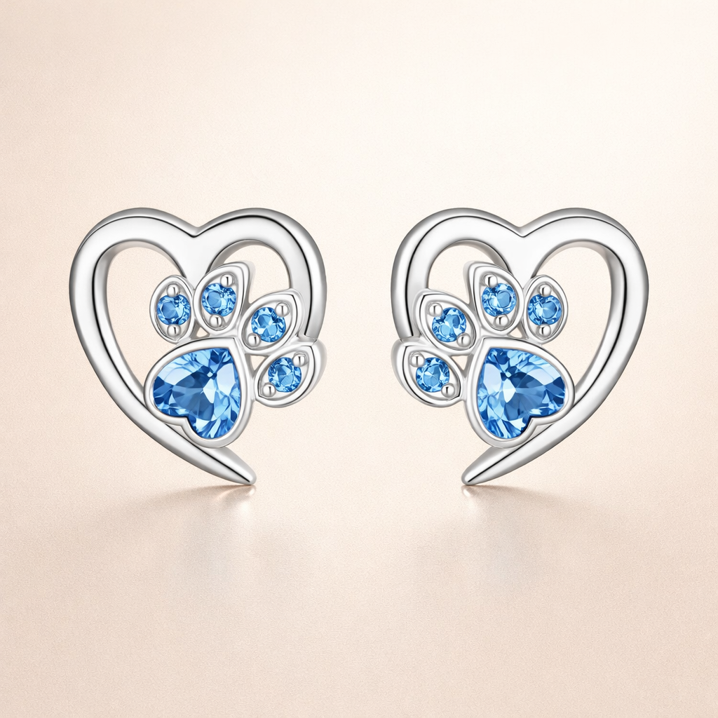 Poot en Hart Oorbellen met Zirconia
