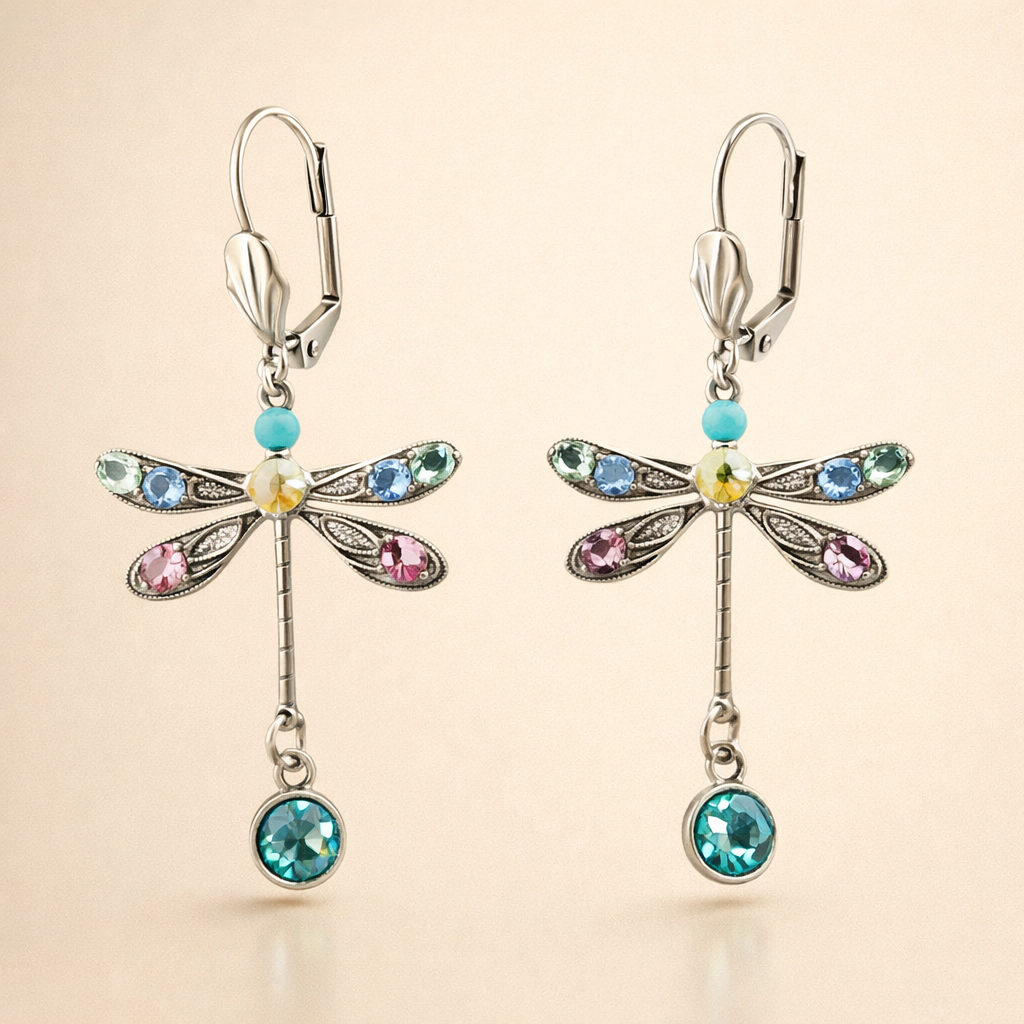 Elegante Gegraveerde Libelle Oorbellen