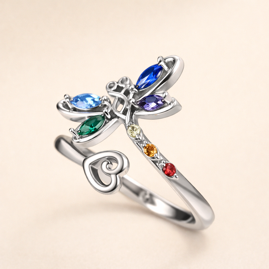 Vintage Libelle Verstelbare Ring