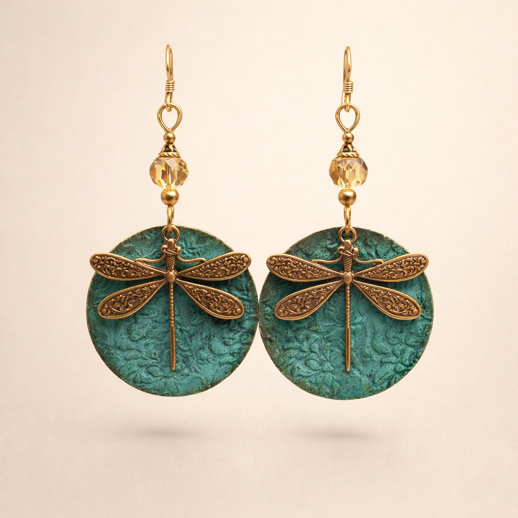 Vintage Libelle Gouden Oorbellen