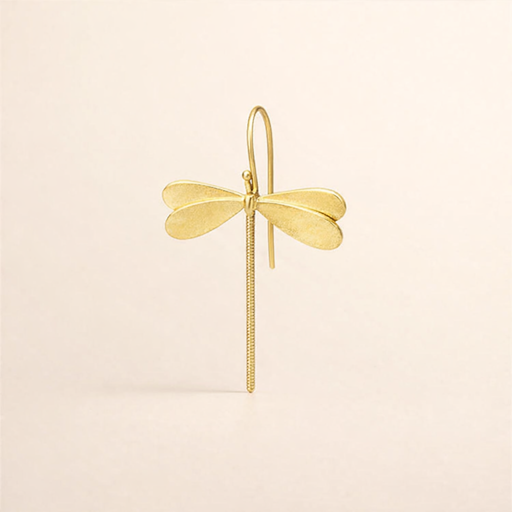 Vintage Gouden Libelle Oorbellen