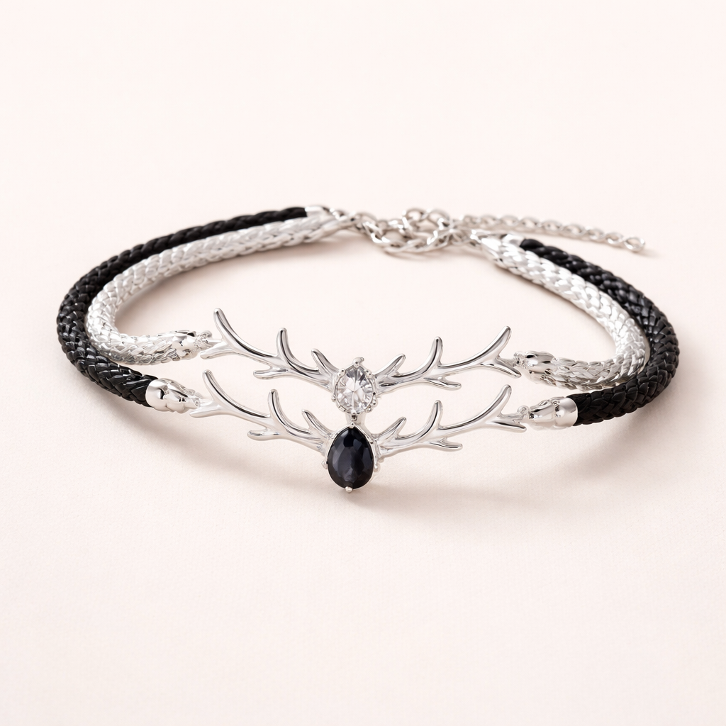 Hertengeweih Hart Armband met Zircon