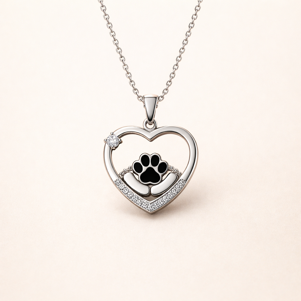 Little Feet Hondenpootafdruk Ketting en Zirkonia