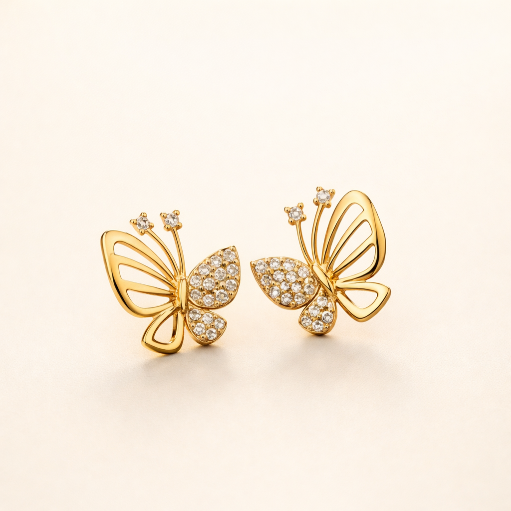 Elegante Zirkonia Vlinder Stud Oorbellen