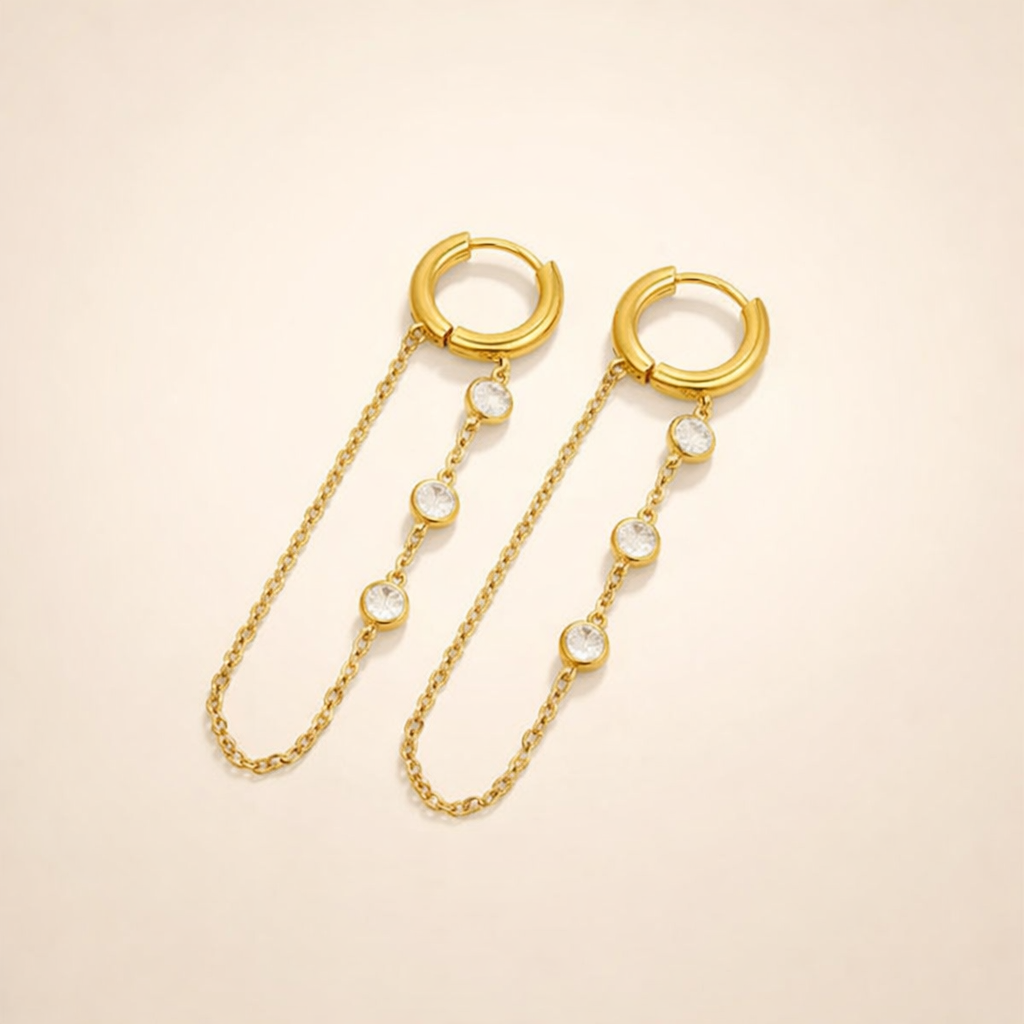 Kira Crystal Drop Hoop Oorbellen
