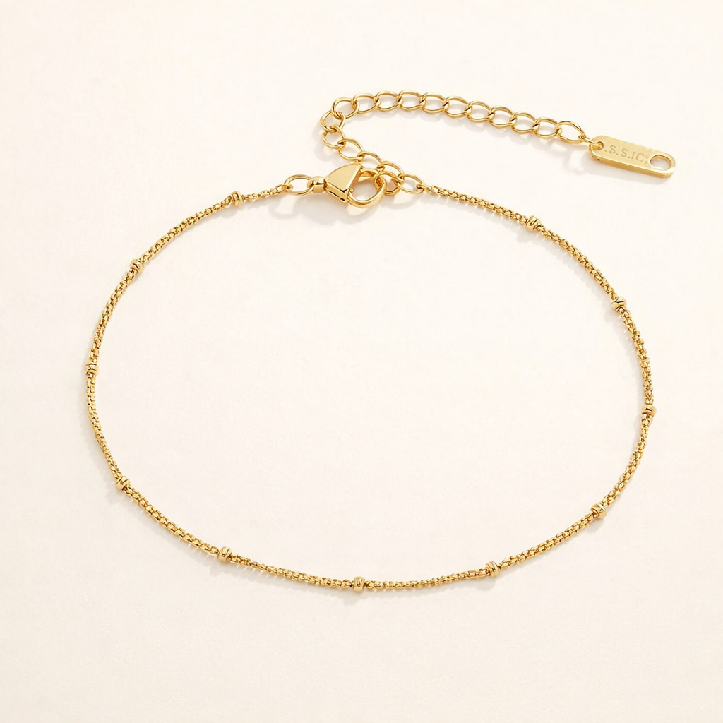 Mira Beaded Gouden Enkelband