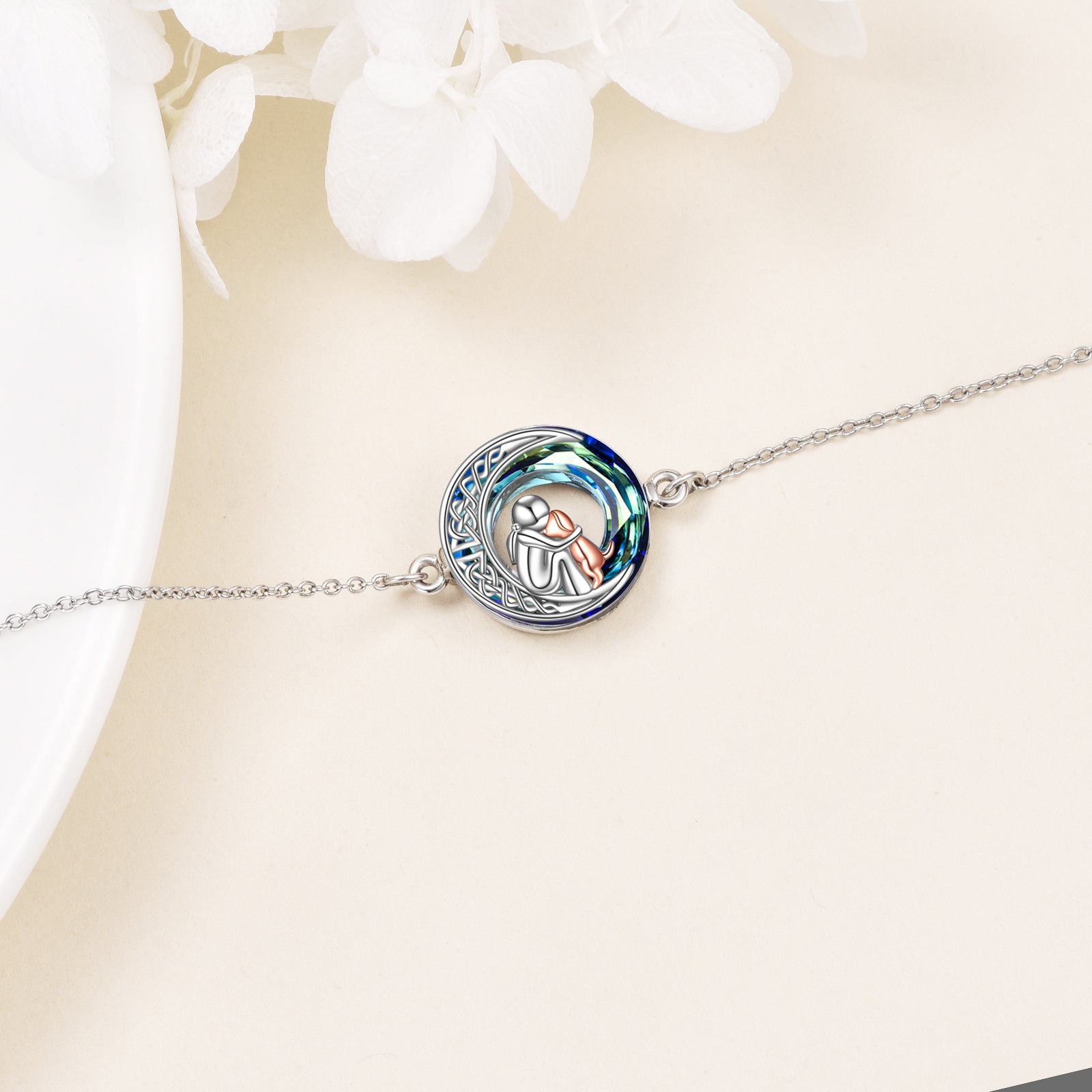 Verstelbare Honden Charms Bracelet van Sterling Zilver