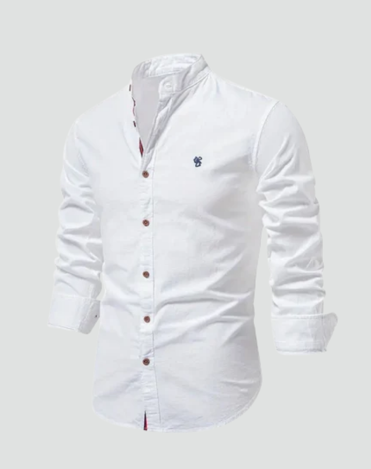 Heren Linnen Overhemd Korte Mouwen Slim Fit