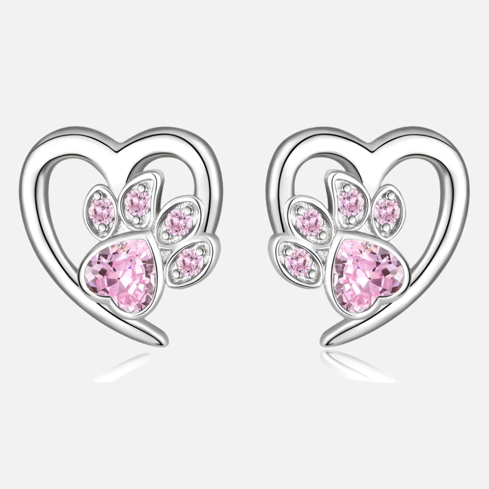 Poot en Hart Oorbellen met Zirconia