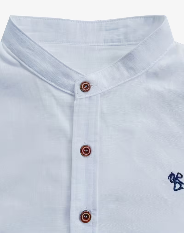 Heren Linnen Overhemd Korte Mouwen Slim Fit