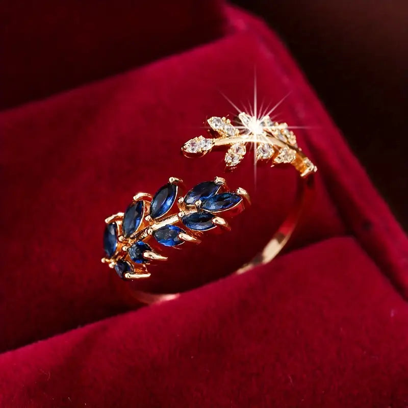 Elegante gouden ring met verfijnde zirkonia details