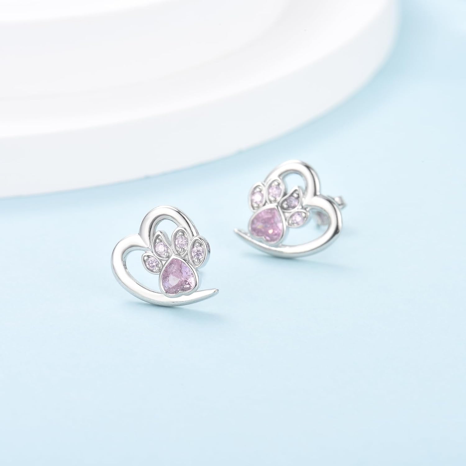 Poot en Hart Oorbellen met Zirconia