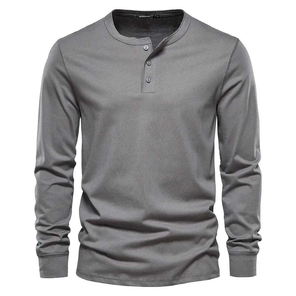 Heren Lange Mouwen Shirt Knopen Casual Comfortabele Pasvorm