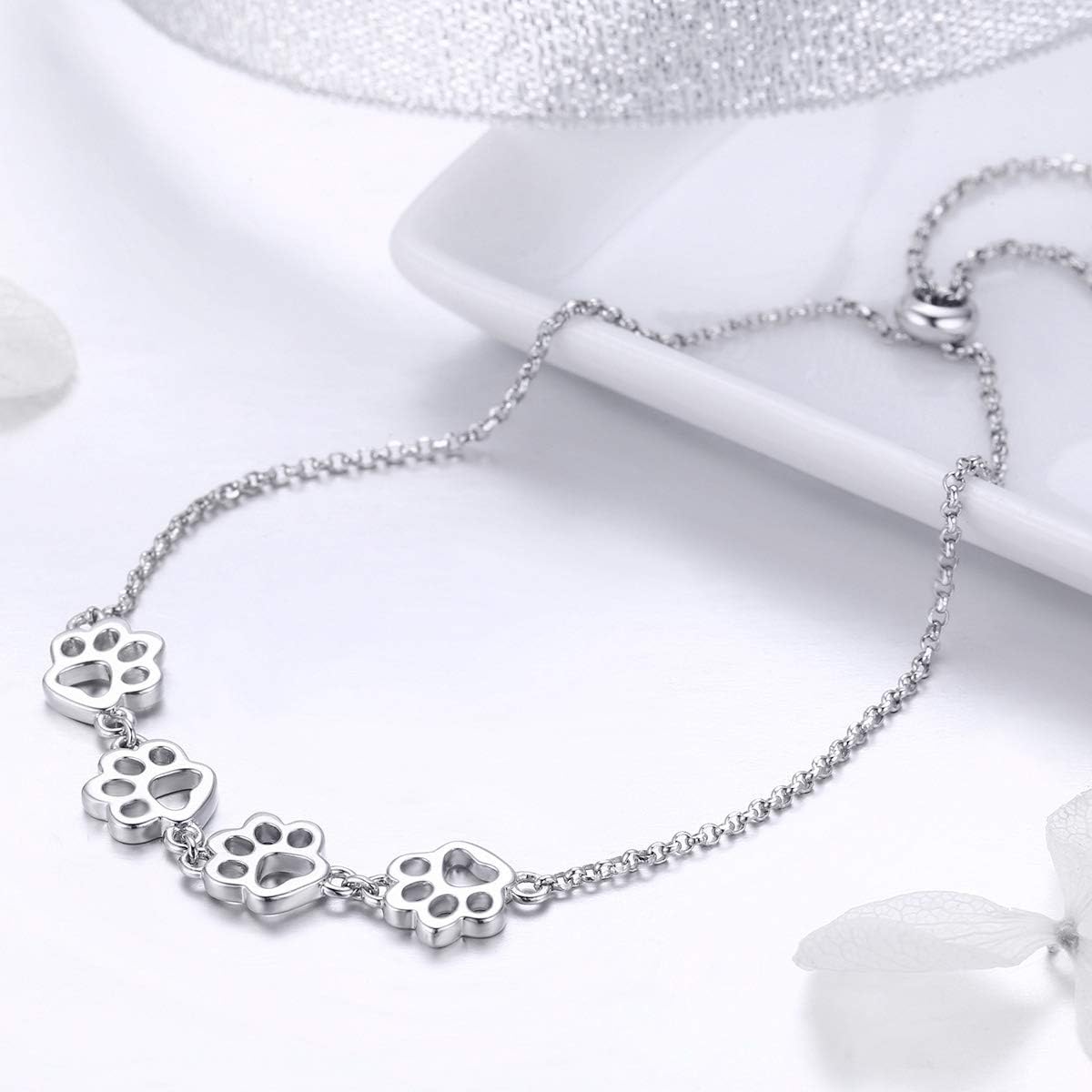 Sterling Zilveren Pootafdruk Armband – Verstelbare Pasvorm