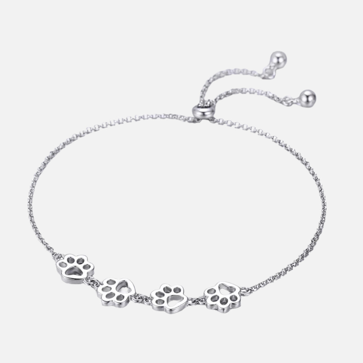 Sterling Zilveren Pootafdruk Armband – Verstelbare Pasvorm